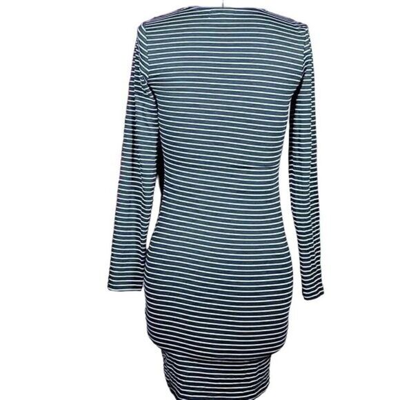 Hearts & Hips Striped Long Sleeve Dress Sz S - Picture 4 of 10